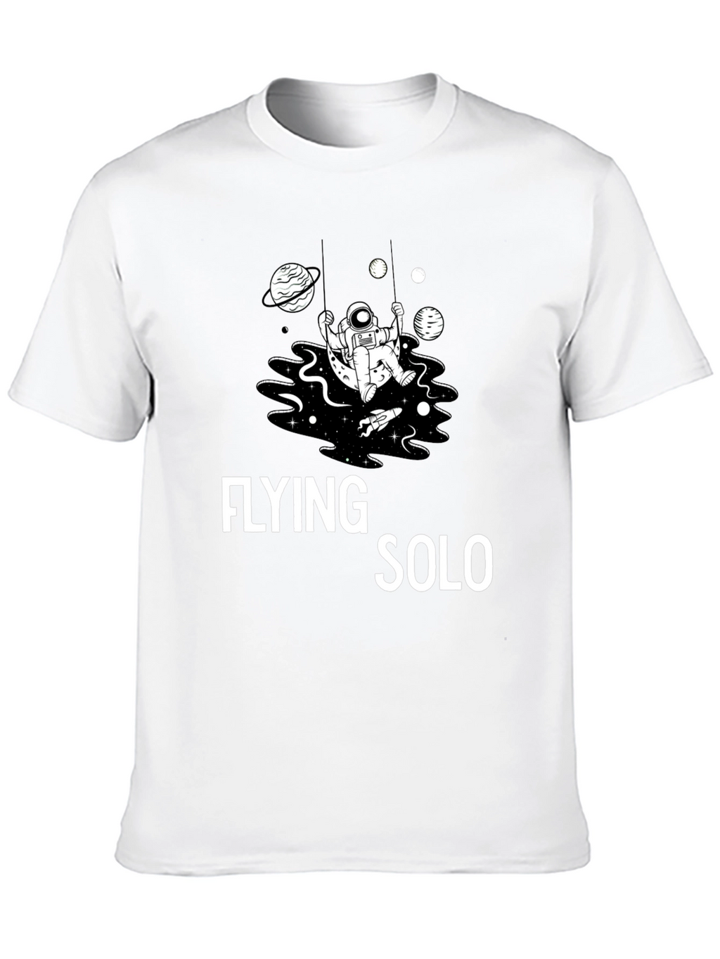 Flying Solo Graphic Tee - Space Astronaut Design