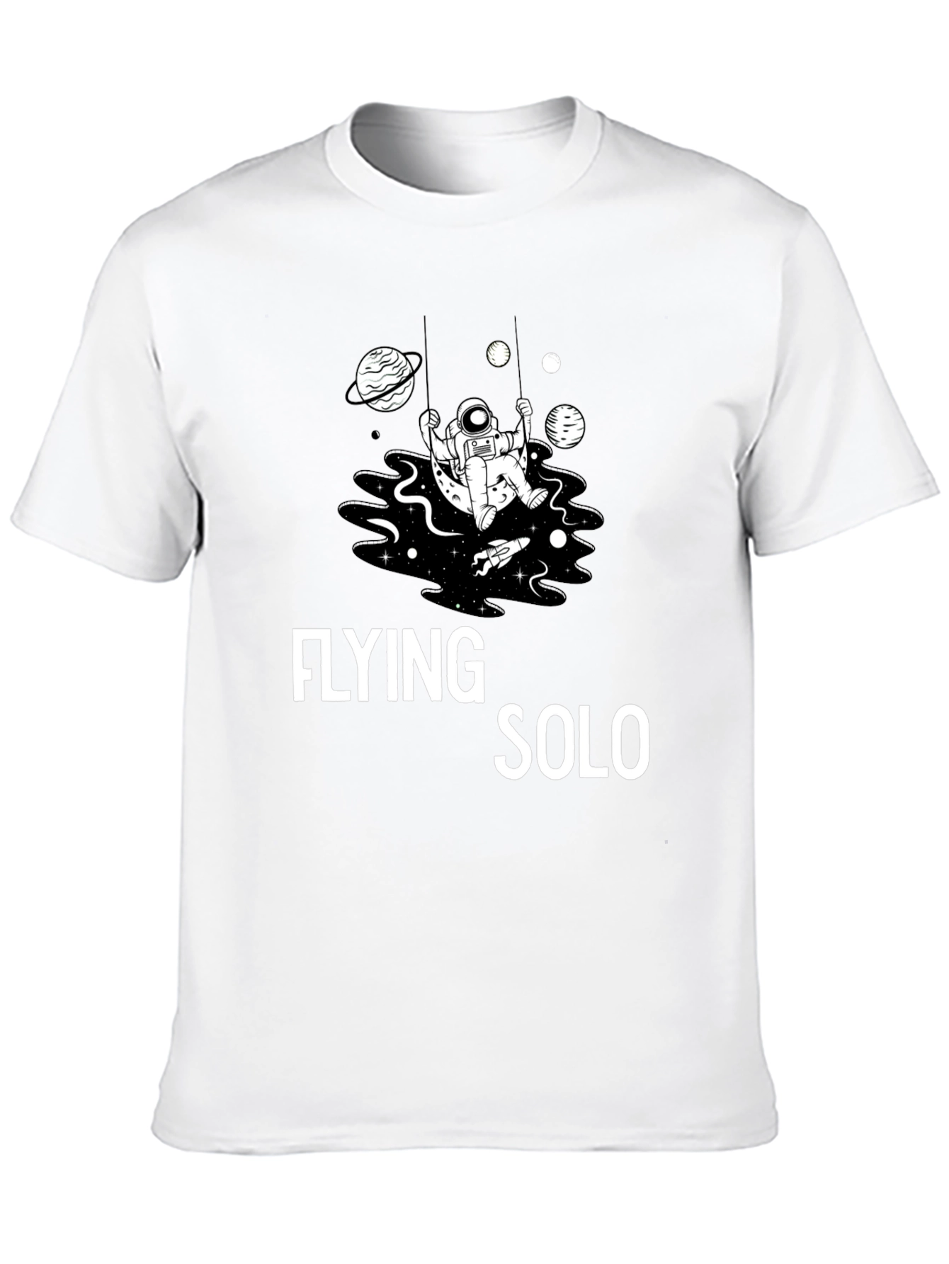 Flying Solo Graphic Tee - Space Astronaut Design