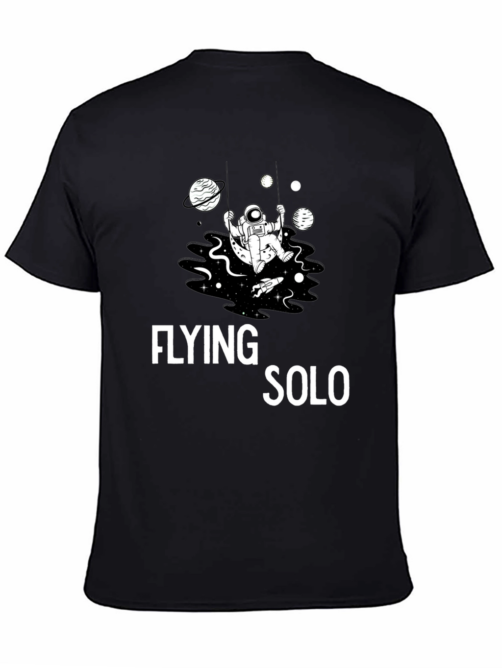 Flying Solo Graphic Tee - Space Astronaut Design