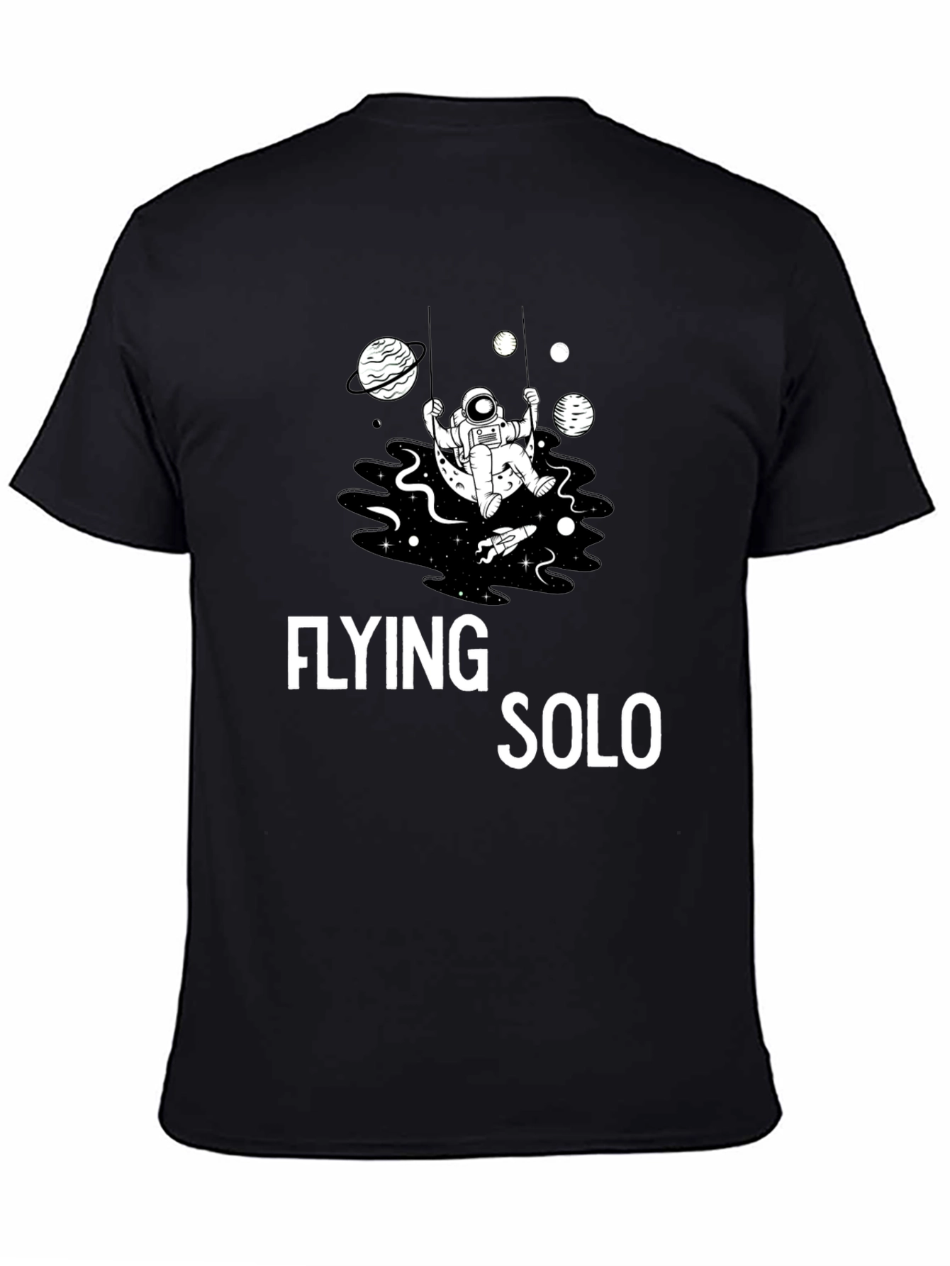 Flying Solo Graphic Tee - Space Astronaut Design