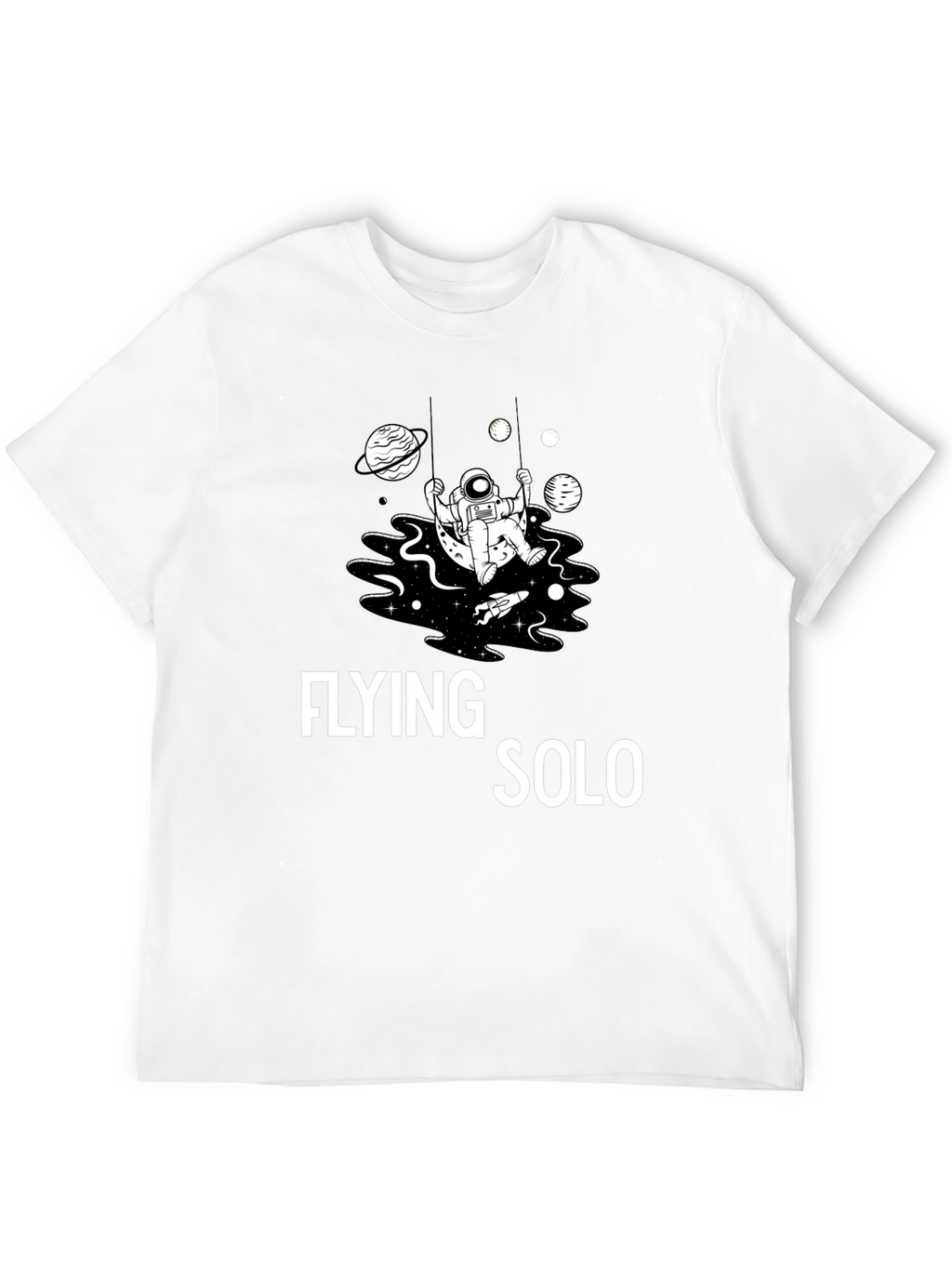 Flying Solo Graphic Tee - Space Astronaut Design