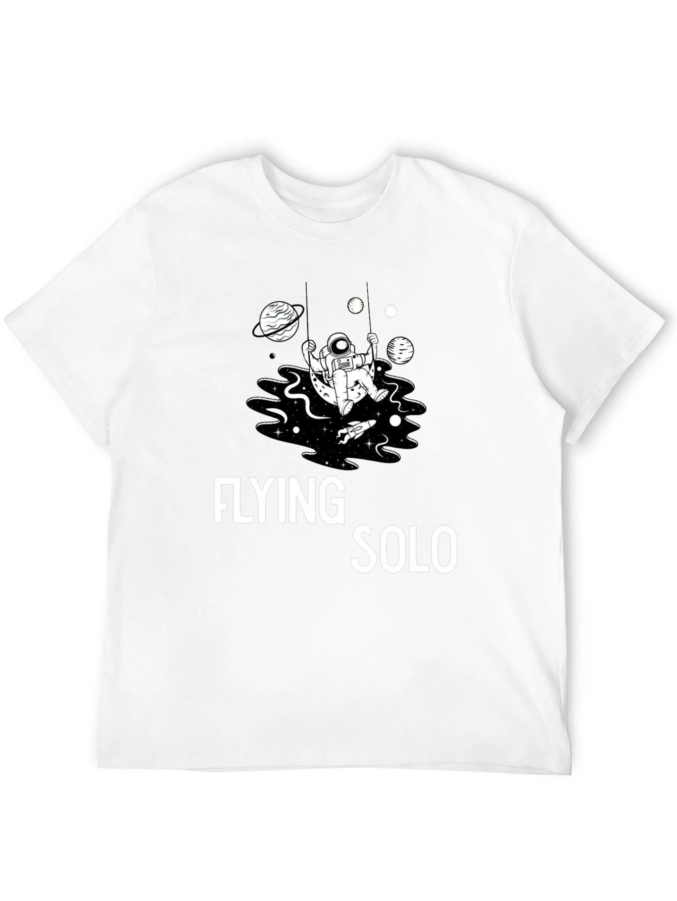 Flying Solo Graphic Tee - Space Astronaut Design