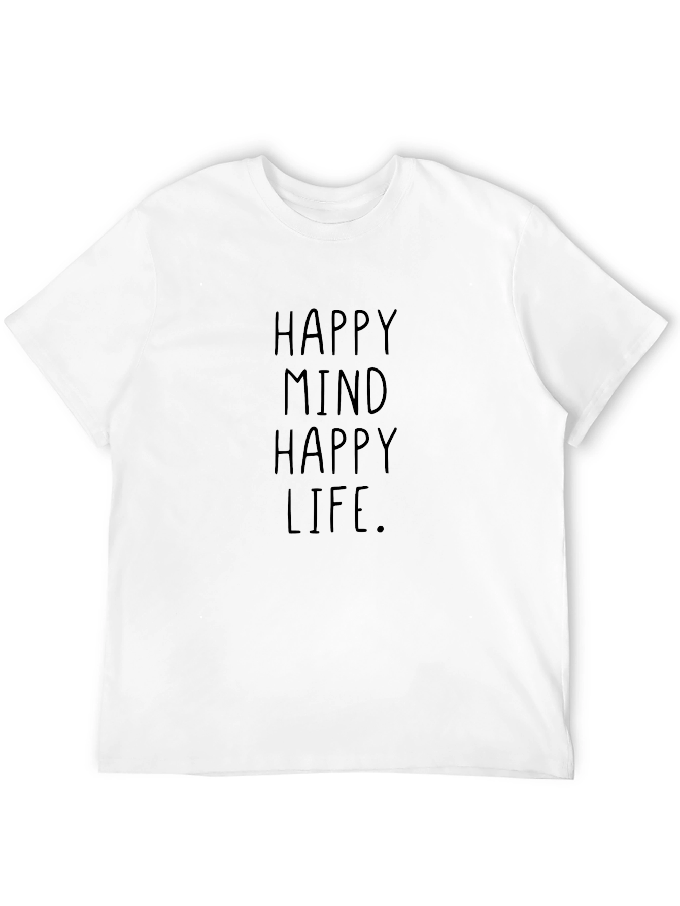 Happy Mind Happy Life Graphic T-Shirt - Black