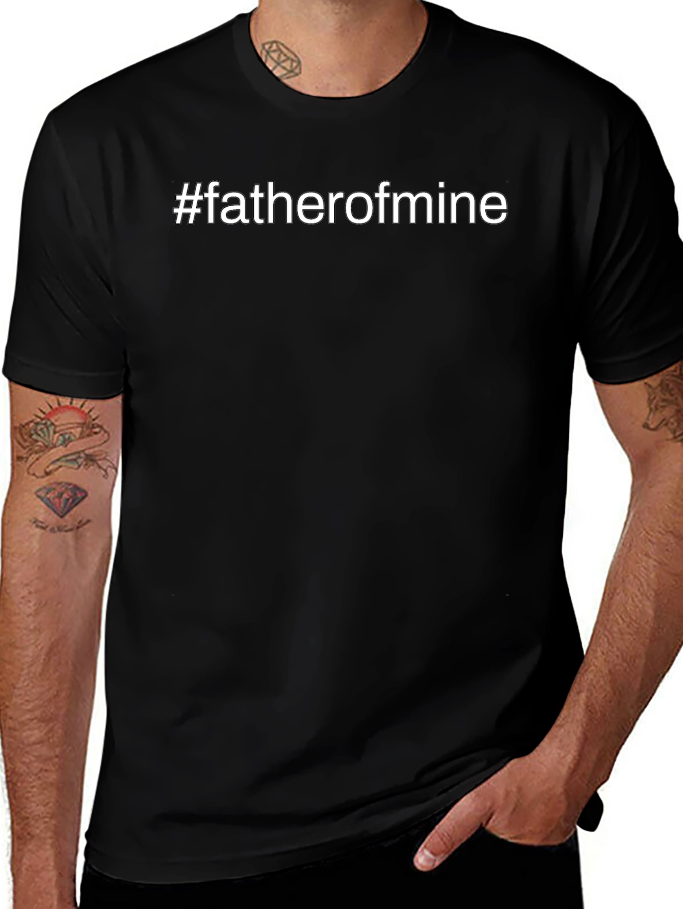 #fatherofmine Black Cotton Graphic Tee