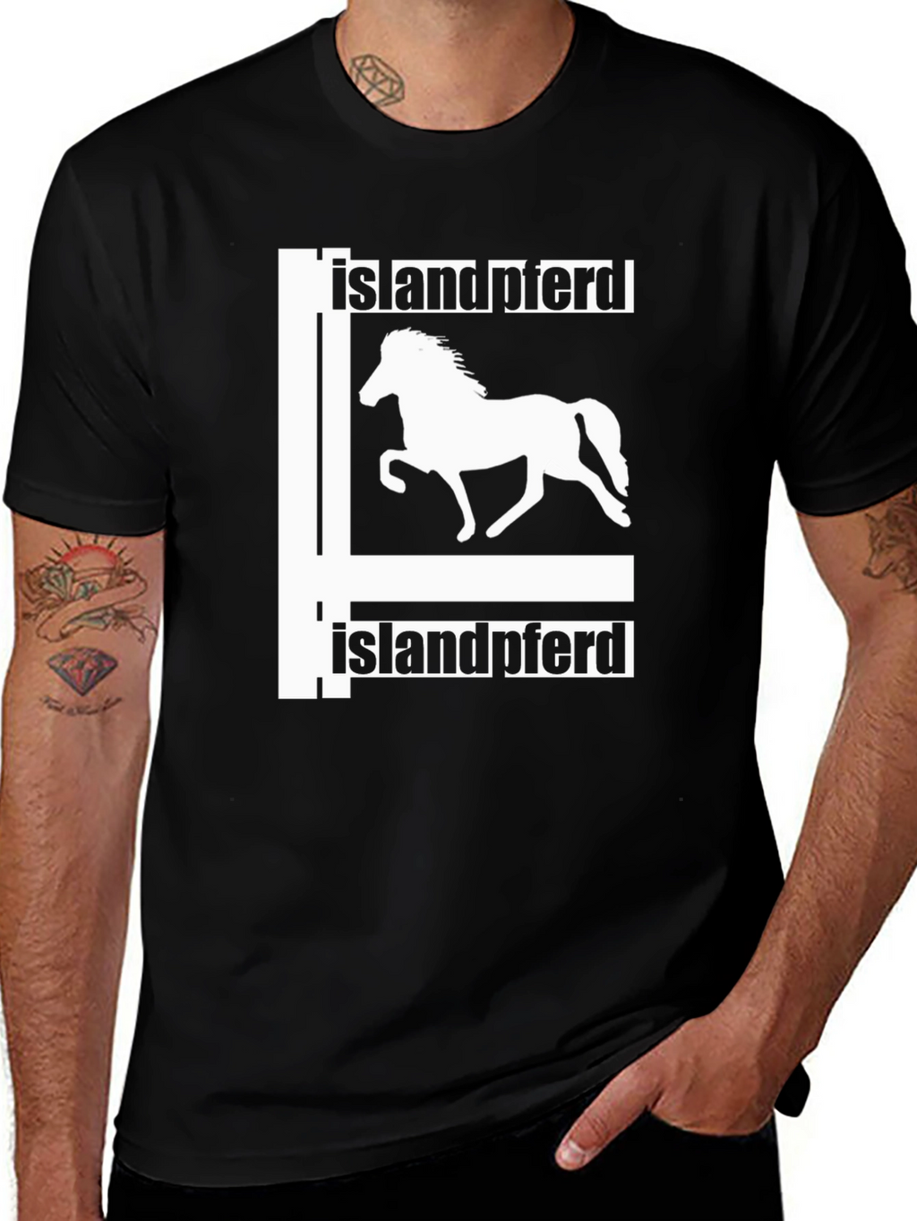 Islandpferd Horse T-Shirt - Black Graphic Tee