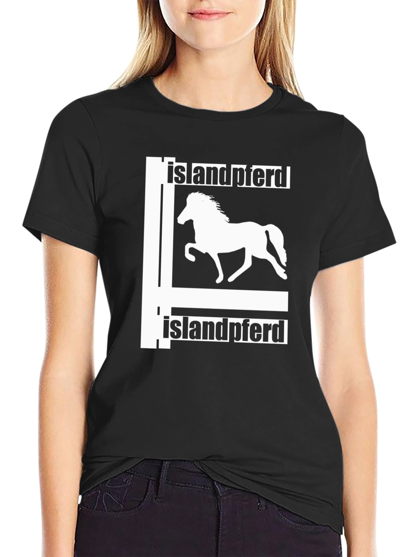 Islandpferd Horse T-Shirt - Black Graphic Tee