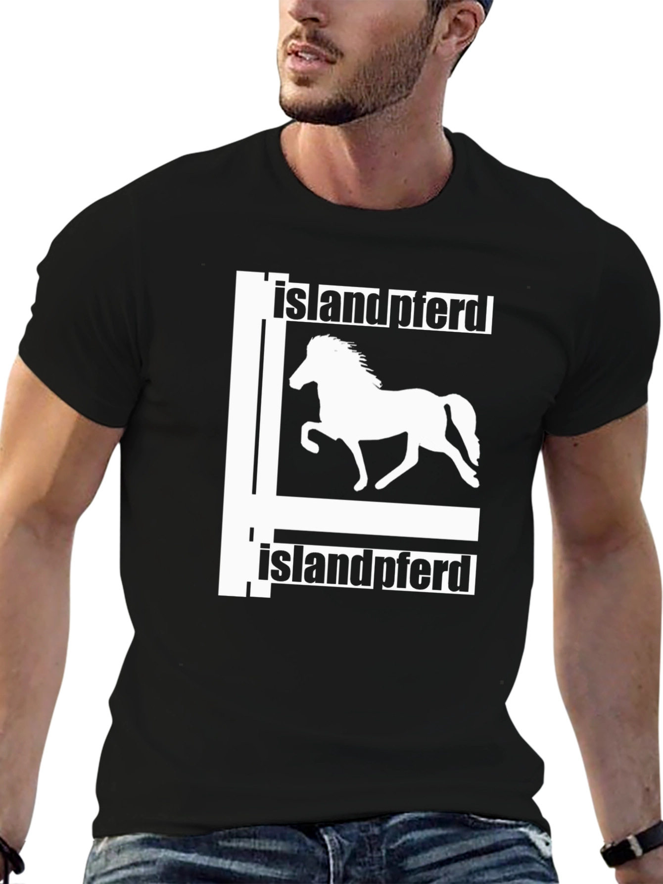 Islandpferd Horse T-Shirt - Black Graphic Tee