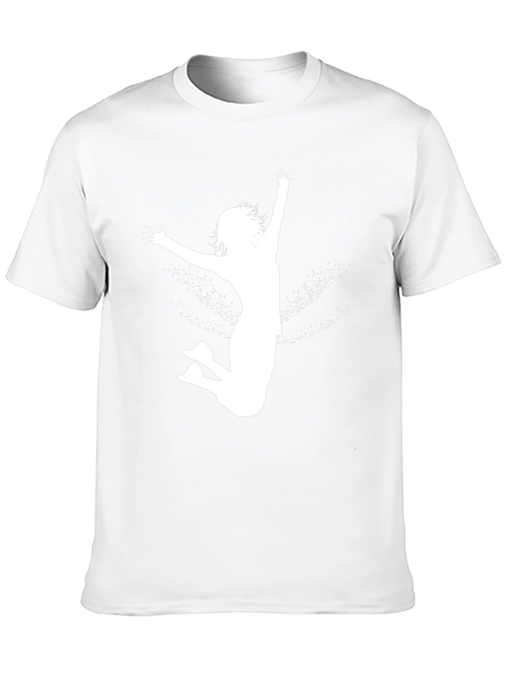 Black Tee with White Jumping Girl Graphic