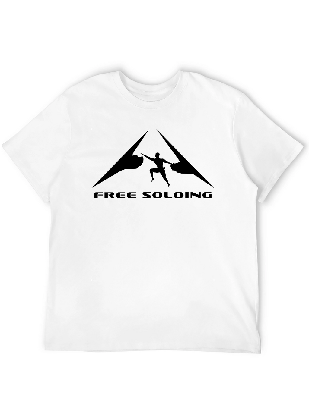 Free Soloing Black T-Shirt Climber Design