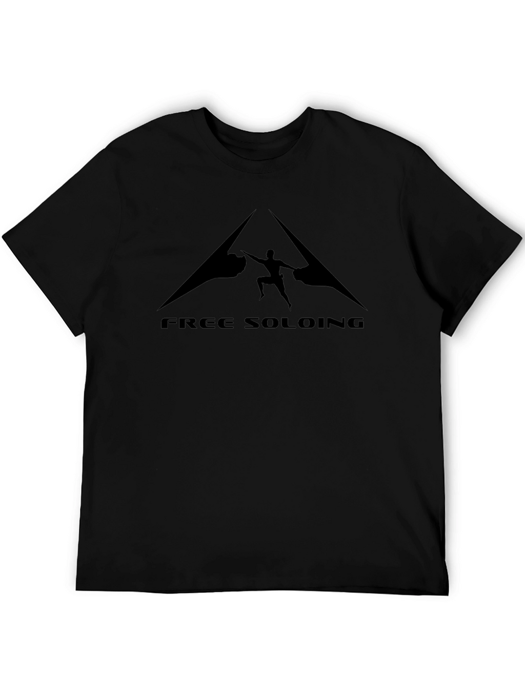 Free Soloing Black T-Shirt Climber Design