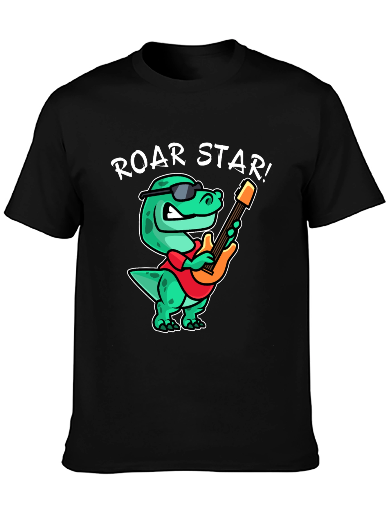 Roar Star Dino Guitarist Graphic Tee