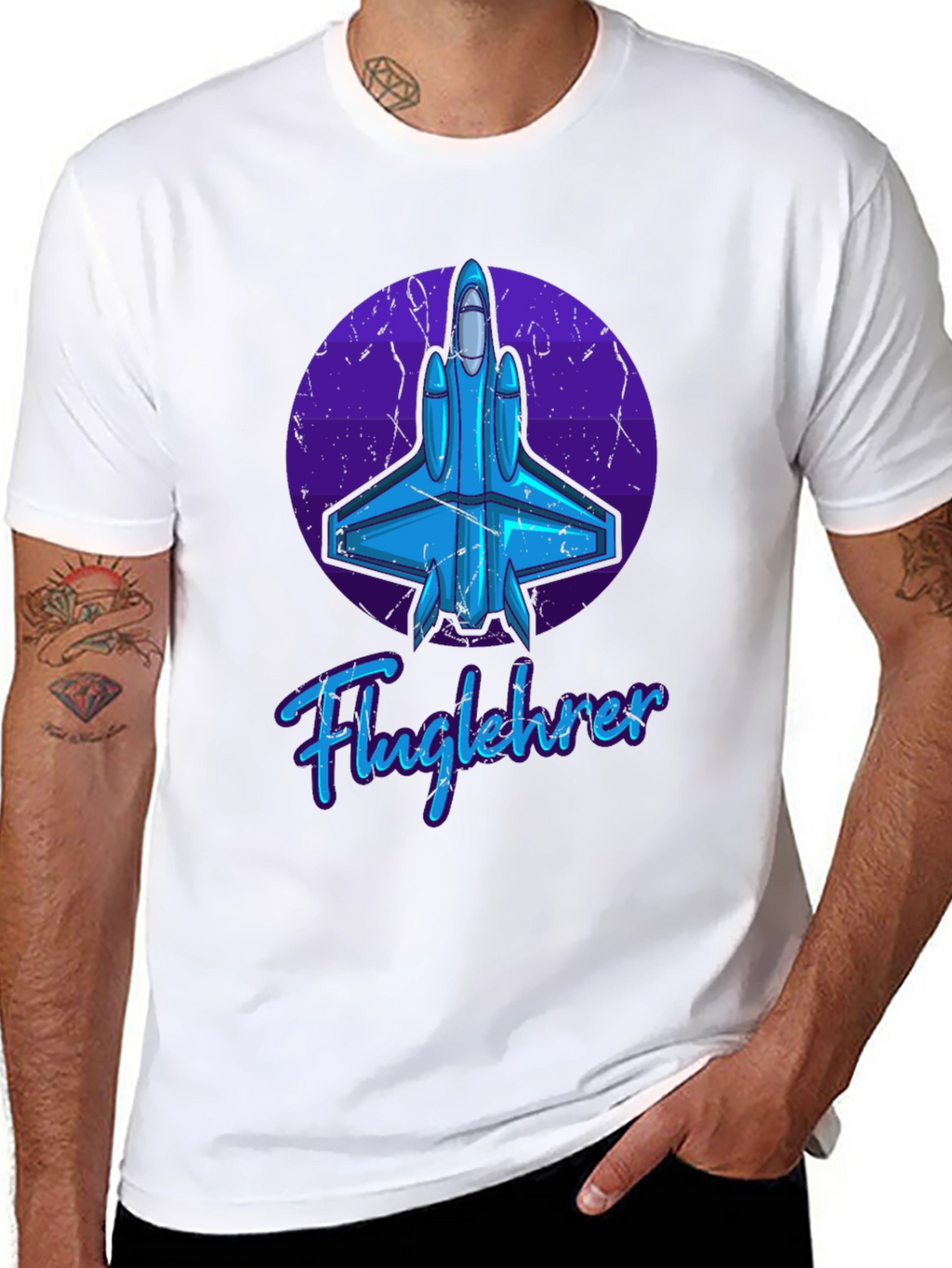 Fluglehrer Fighter Jet Graphic Tee - Black