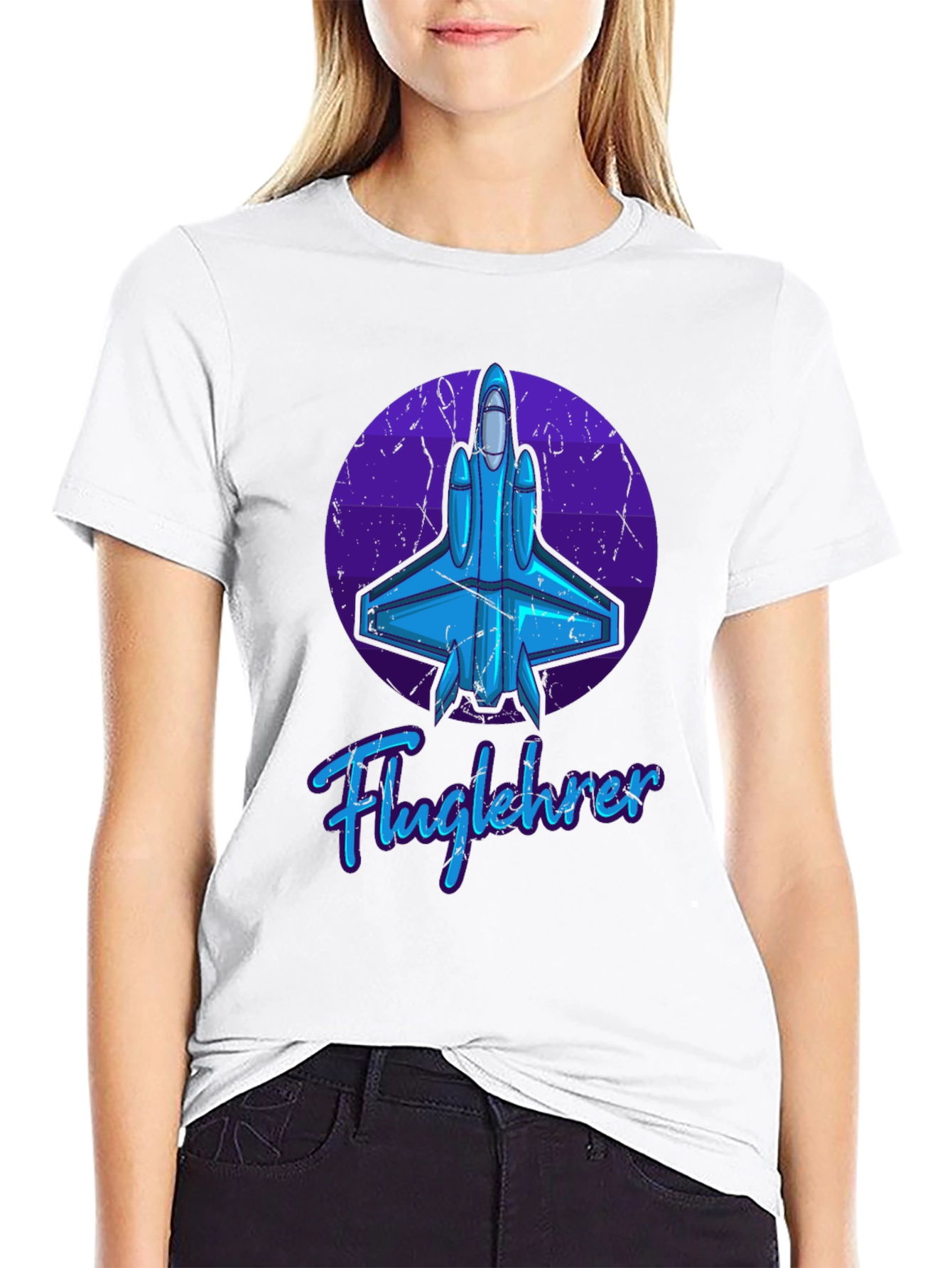 Fluglehrer Fighter Jet Graphic Tee - Black