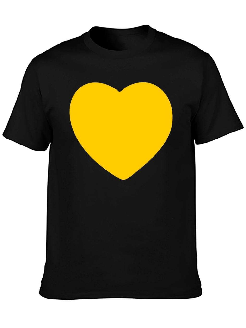 Black T-Shirt with Gold Heart Graphic