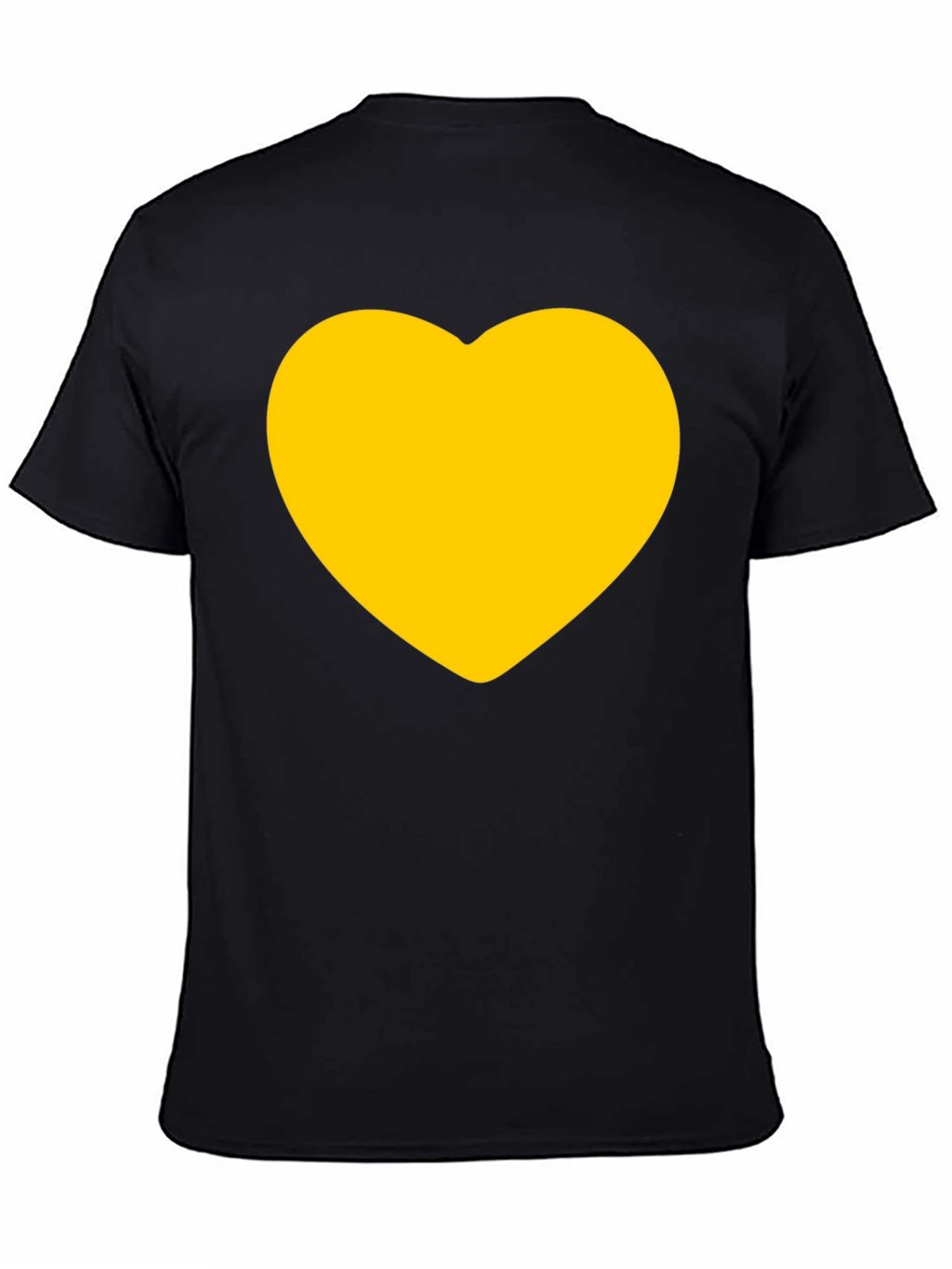 Black T-Shirt with Gold Heart Graphic