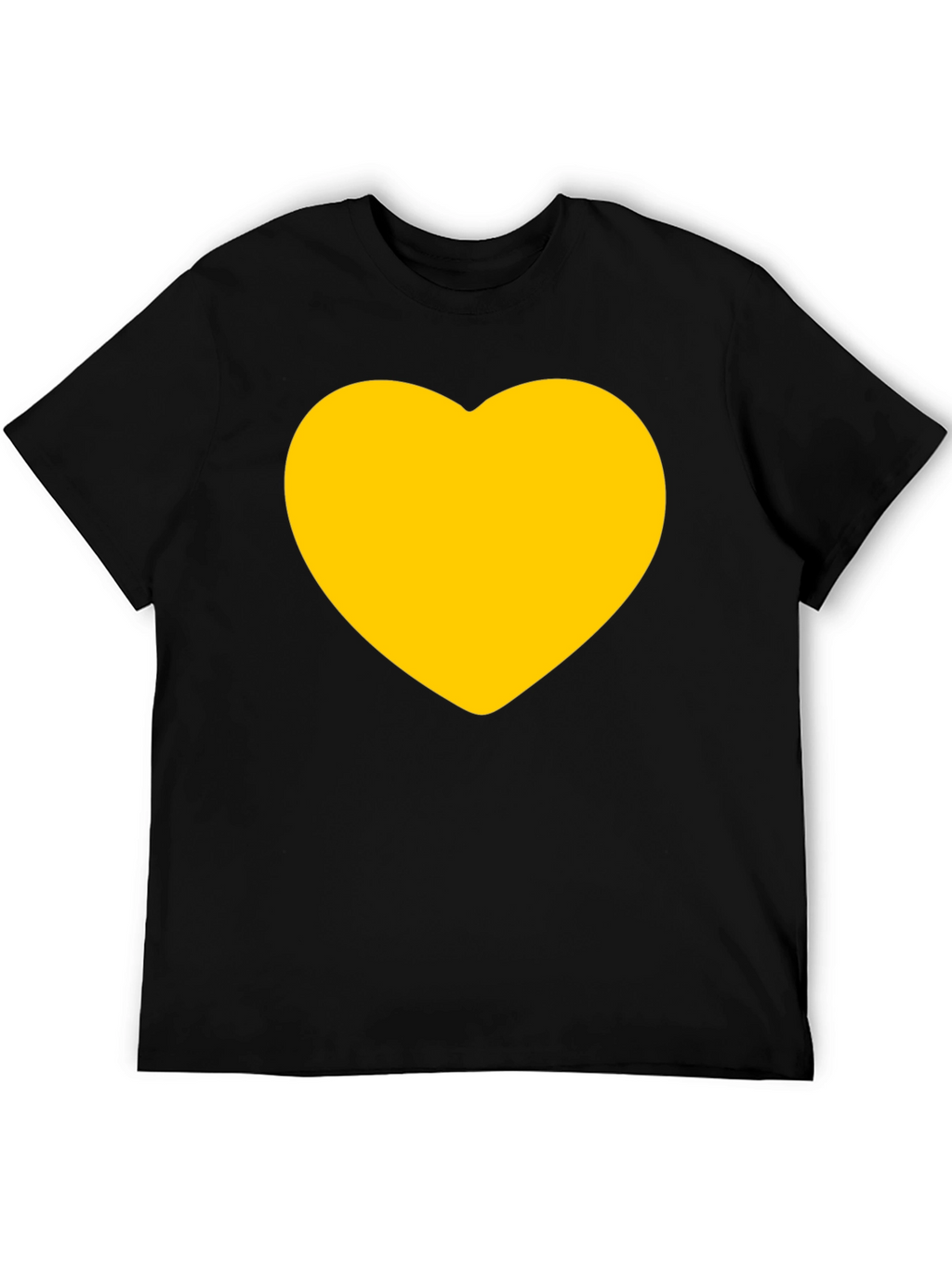 Black T-Shirt with Gold Heart Graphic