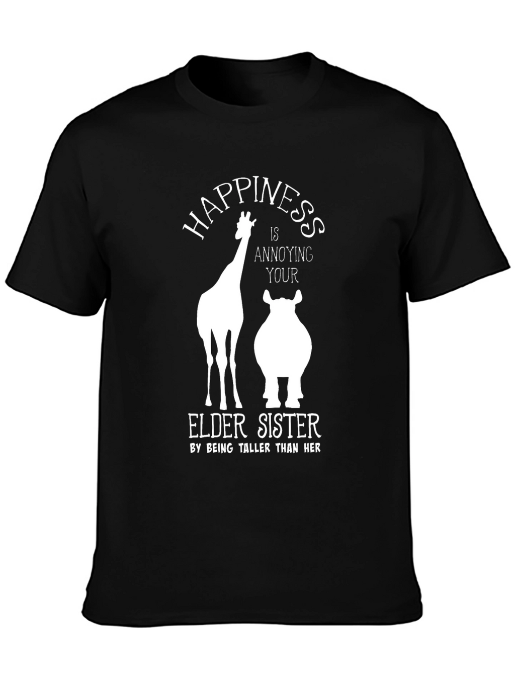 Funny Giraffe & Hippo Elder Sister T-Shirt