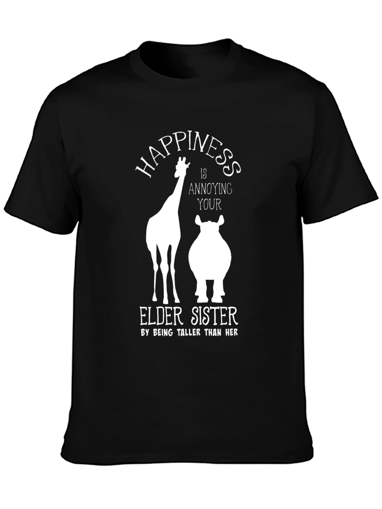 Funny Giraffe & Hippo Elder Sister T-Shirt