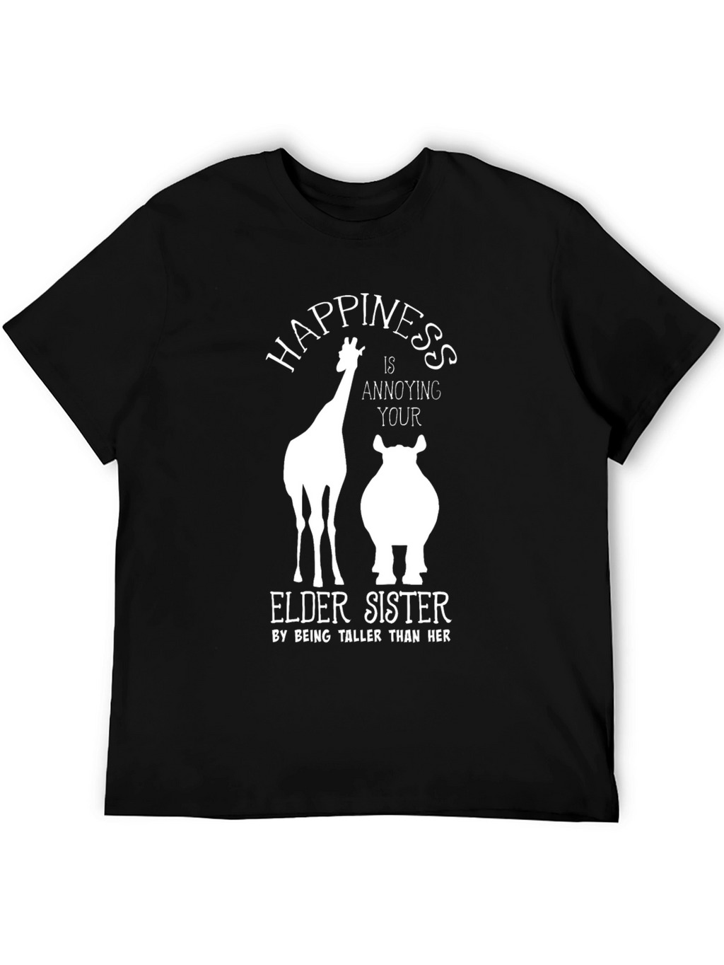 Funny Giraffe & Hippo Elder Sister T-Shirt