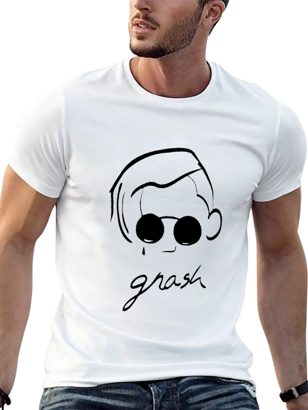 Grash Graphic Tee - Stylish Mens Black T-Shirt