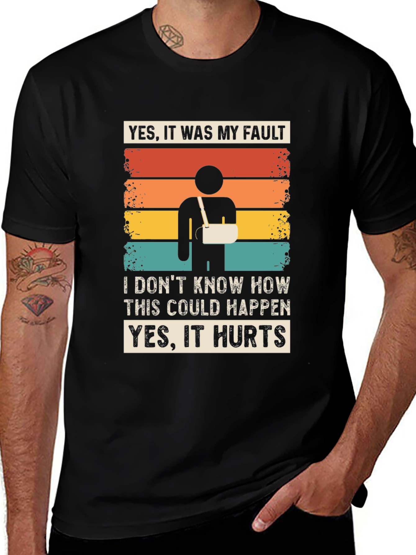 Funny Broken Arm T-Shirt - Yes It Was My Fault Tee