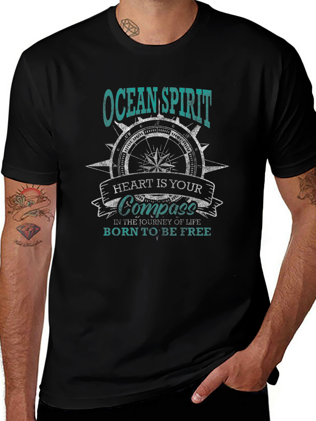 Ocean Spirit Compass Graphic T-Shirt