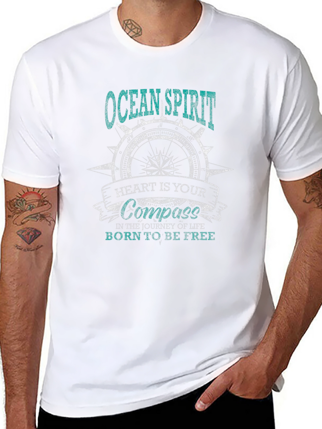 Ocean Spirit Compass Graphic T-Shirt