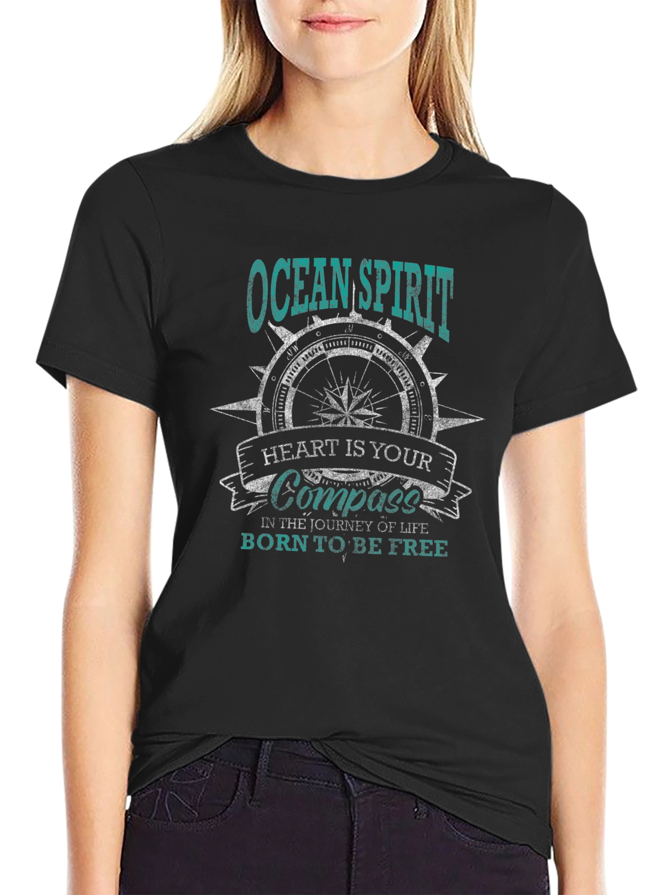 Ocean Spirit Compass Graphic T-Shirt