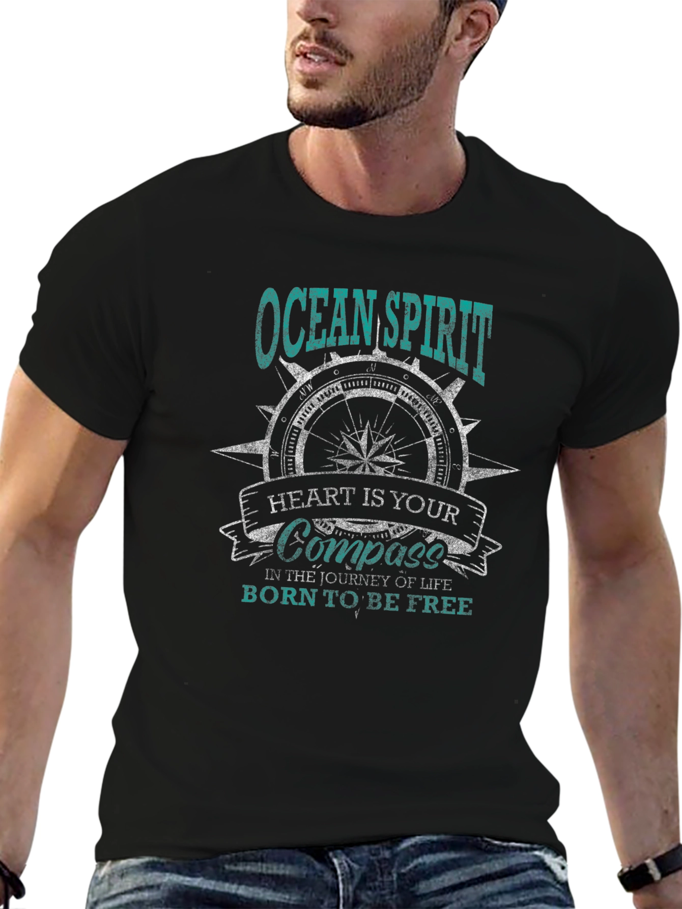 Ocean Spirit Compass Graphic T-Shirt