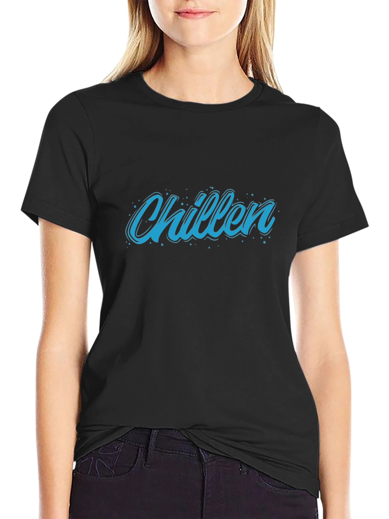 Chillen Graphic Print Black T-Shirt