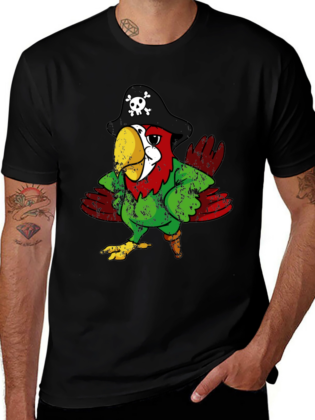 Pirate Parrot Graphic T-Shirt