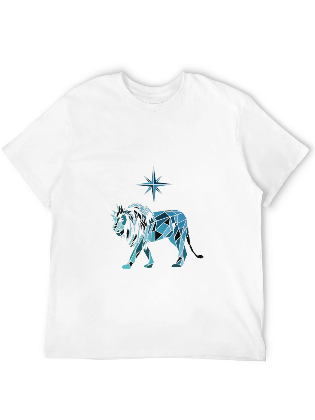 Geometric Lion Graphic Tee - Modern Style