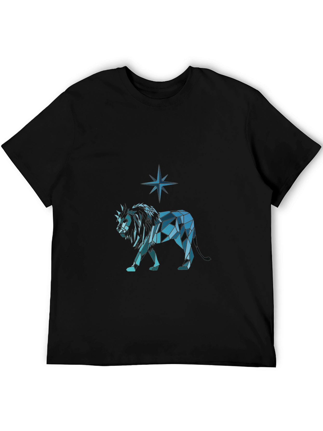 Geometric Lion Graphic Tee - Modern Style