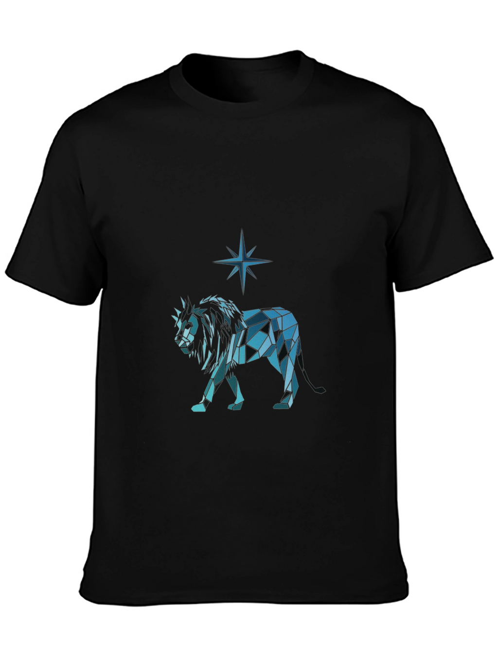 Geometric Lion Graphic Tee - Modern Style