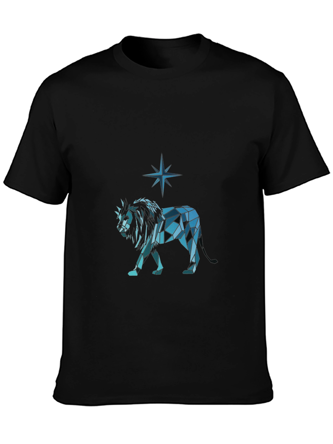 Geometric Lion Graphic Tee - Modern Style