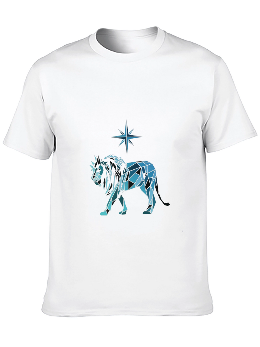 Geometric Lion Graphic Tee - Modern Style