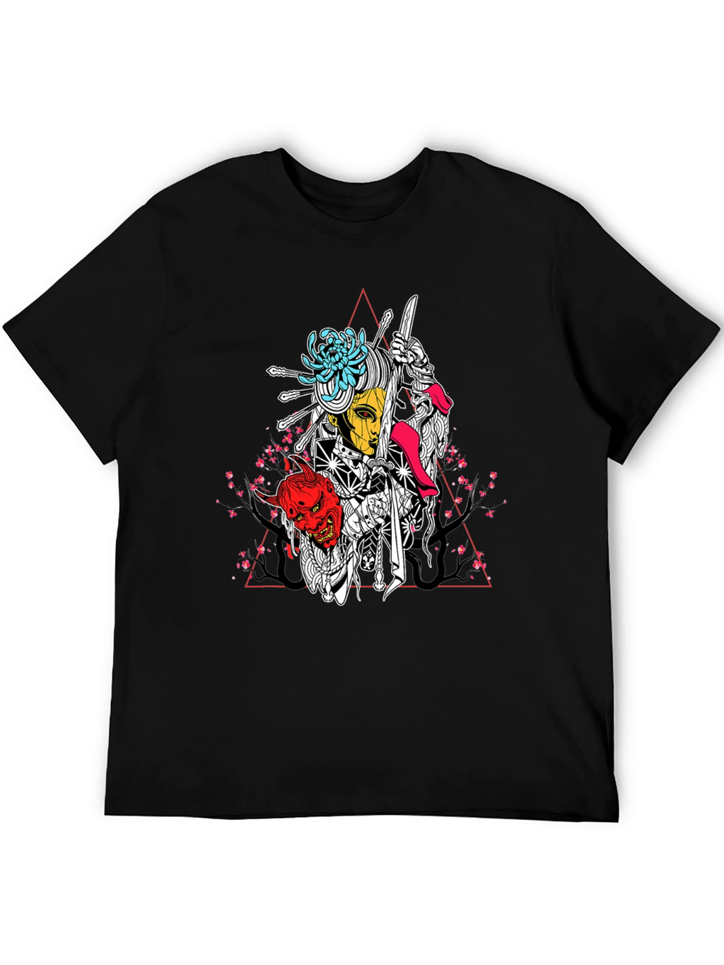 Geisha Warrior Black Graphic T-Shirt