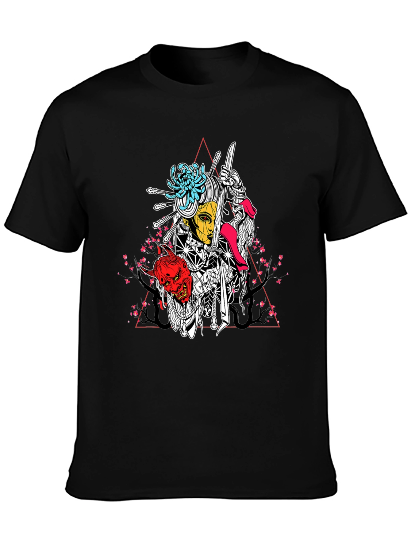 Geisha Warrior Black Graphic T-Shirt