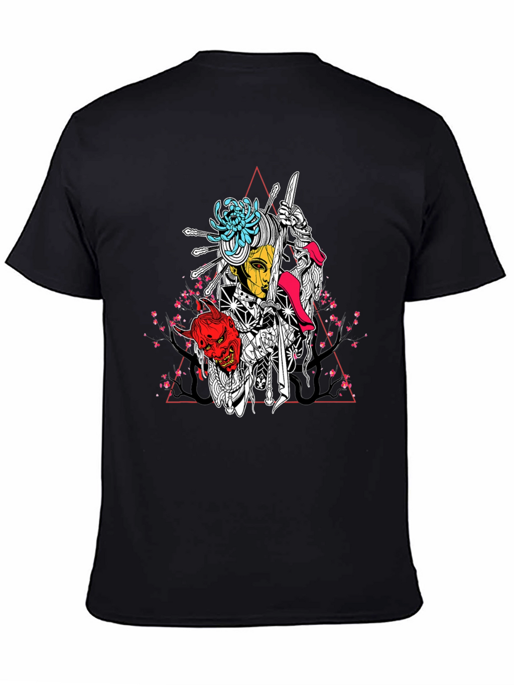 Geisha Warrior Black Graphic T-Shirt