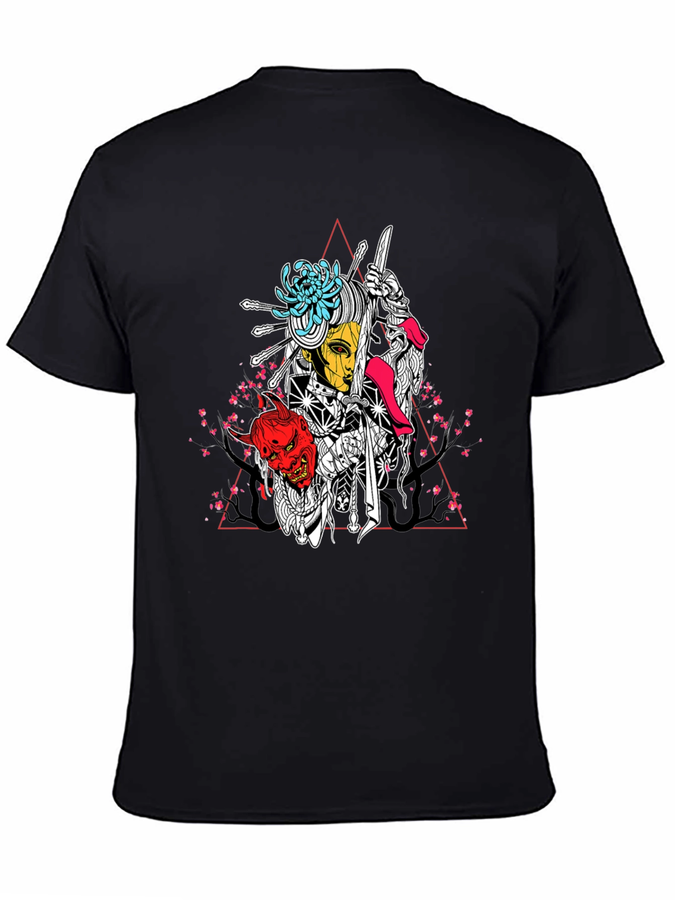 Geisha Warrior Black Graphic T-Shirt