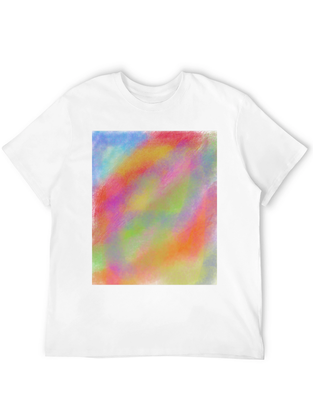 Vibrant Abstract Art Print Black Tee Shirt