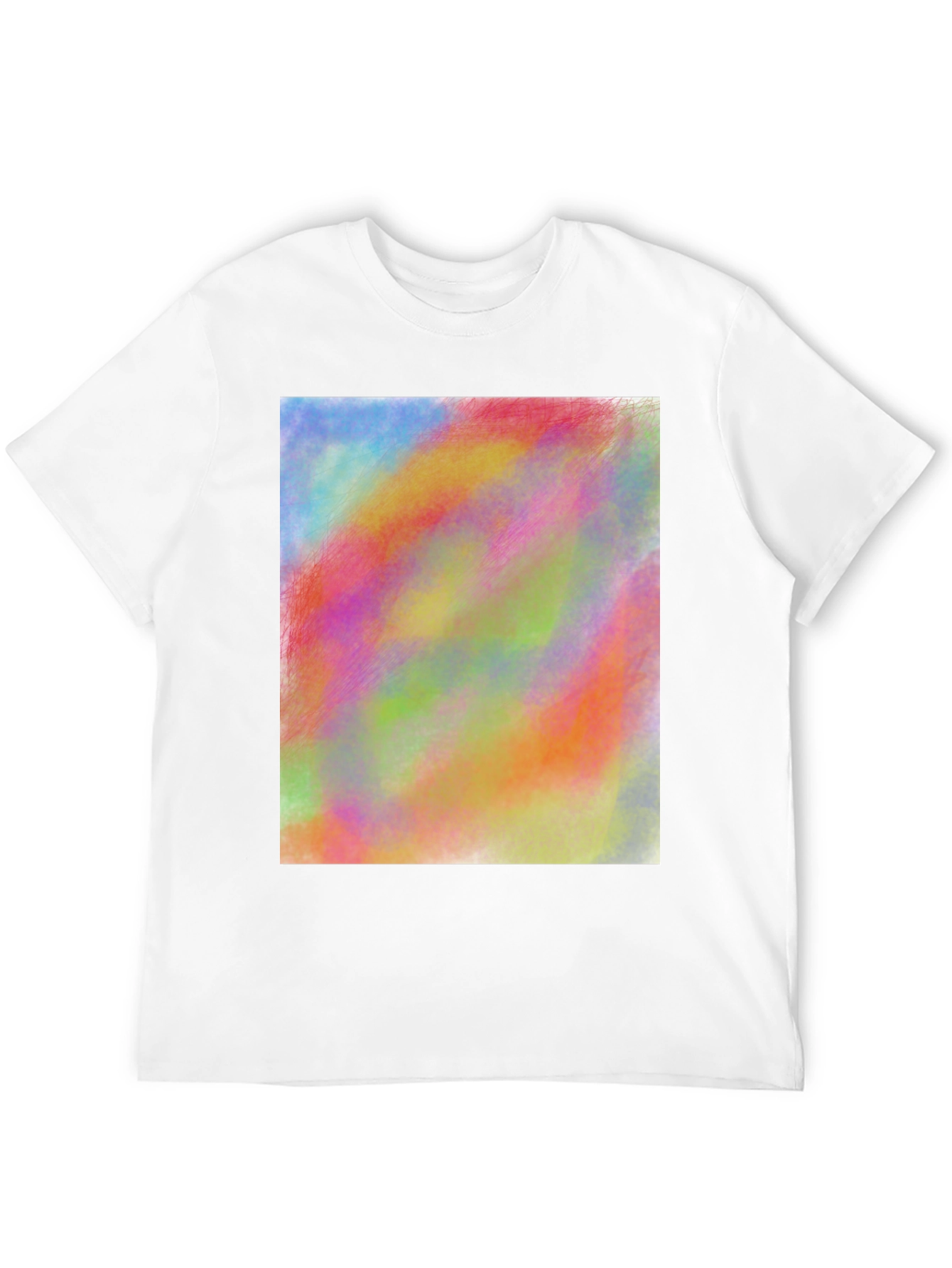 Vibrant Abstract Art Print Black Tee Shirt