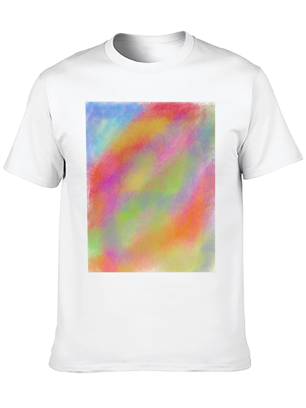 Vibrant Abstract Art Print Black Tee Shirt