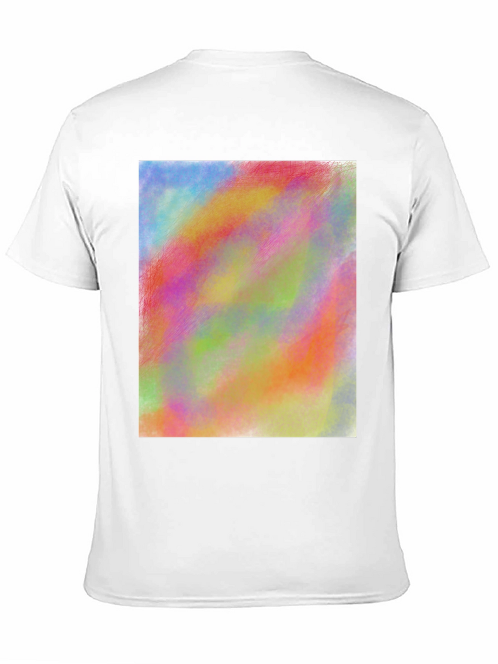 Vibrant Abstract Art Print Black Tee Shirt