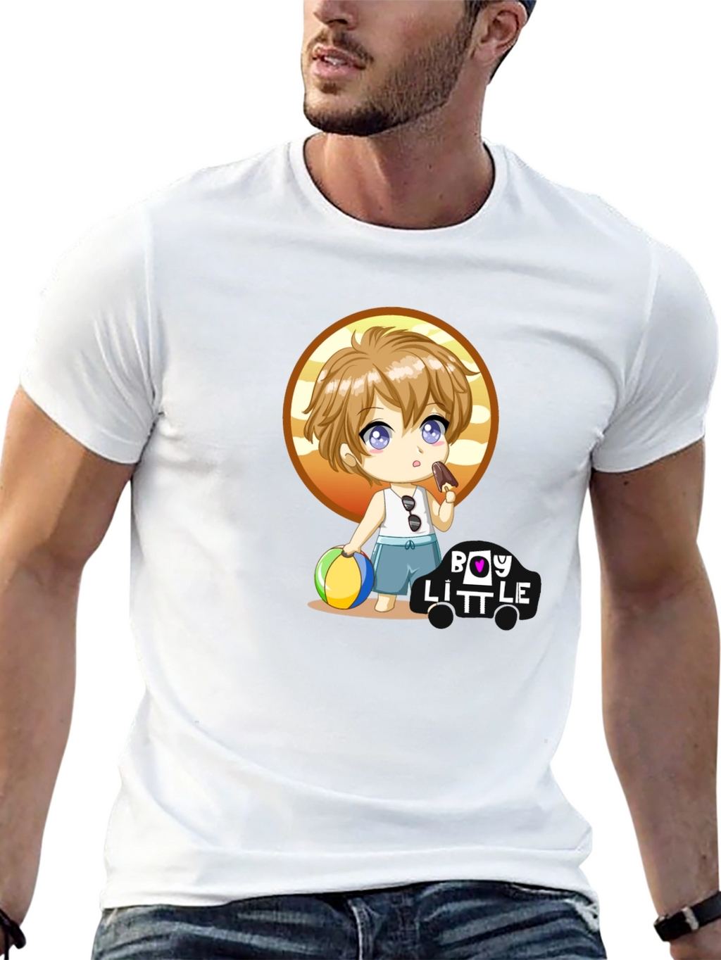 Boy Little Cartoon Graphic T-Shirt