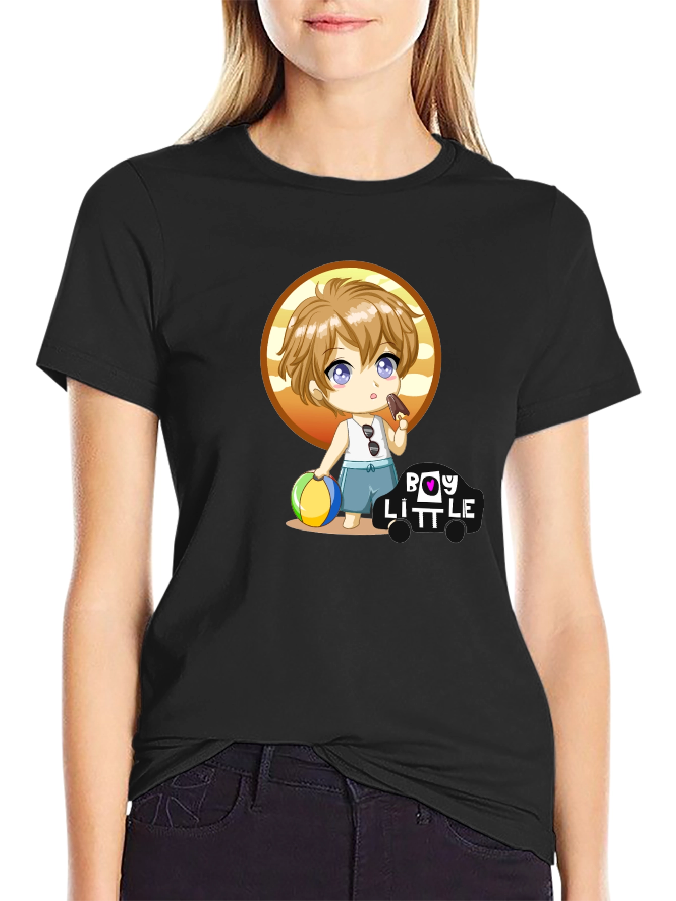 Boy Little Cartoon Graphic T-Shirt