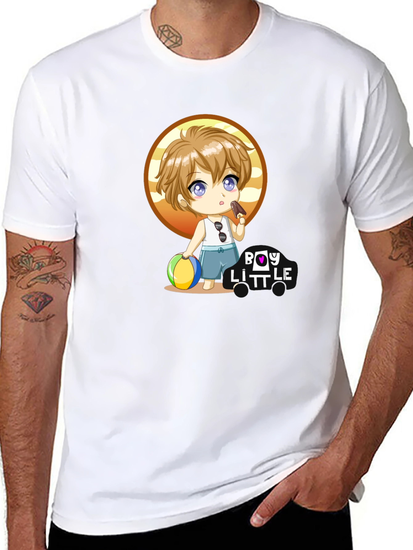 Boy Little Cartoon Graphic T-Shirt