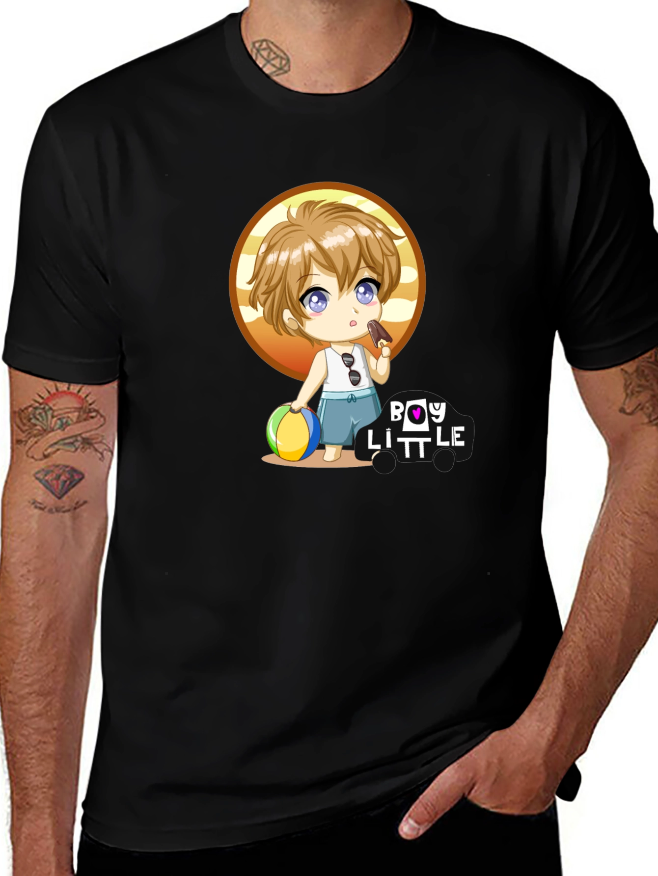 Boy Little Cartoon Graphic T-Shirt