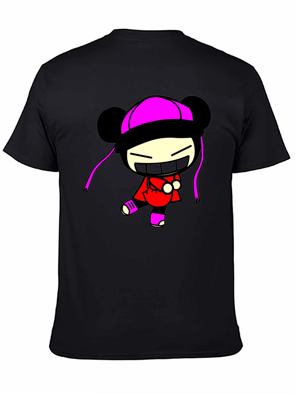 Pucca Funny Face Black T-Shirt
