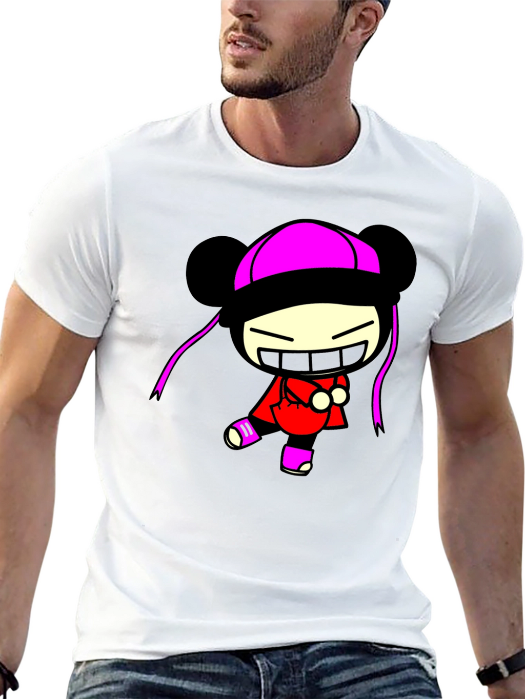 Pucca Funny Face Black T-Shirt